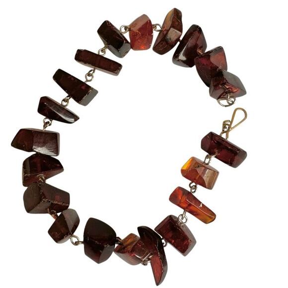Vintage Genuine Amber Chunk Bracelet - Picture 8 of 9